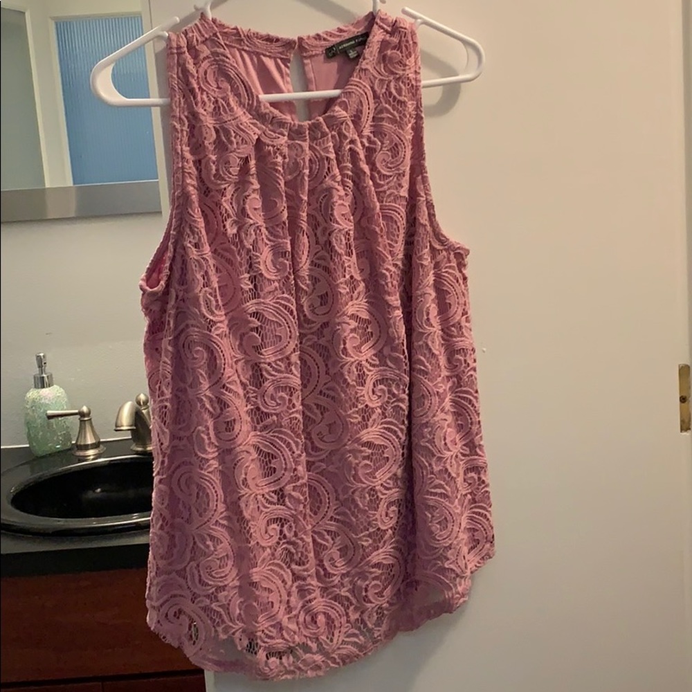 Dusty rose colored lace top